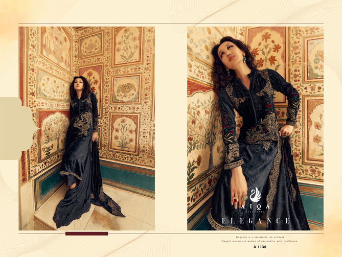 Sastra By Aiqa Winter Wear Fancy Work Velvet Salwar Kameez Wholesale Online